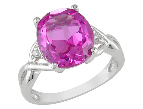 Created Pink Sapphire Infinity Cocktail Ring 7.50 Carat (ctw) in Sterling Silver - 68DLG1206CPS-8