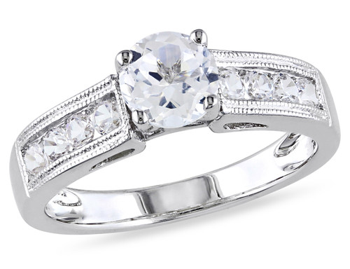 1.50 Carat (ctw) Lab-Created White Sapphire Engagement Ring in Sterling Silver - 68DLG1001018CWS-6