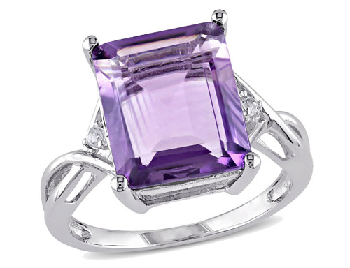 5.80 Carat (ctw) Amethyst & White Topaz Ring in Sterling Silver - 68DLG1003236AM-9.5
