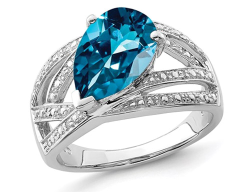 3.00 Carat (ctw) London Blue Topaz Ring in Sterling Silver - 68QGG4623BT-7