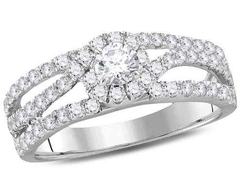 Diamond Engagement Ring 0.95 Carat (ctw  H-I , I1-I2) in 14K White Gold - 08GDG111770W-8