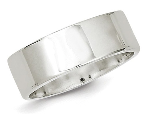 Ladies or Mens Comfort Fit 7mm Flat Wedding Band Ring in Sterling Silver - 68QGG0070-11