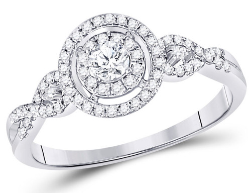 3/8 Carat (ctw I-J, I2-I3) Damond Engagement Ring in 10K White Gold - 08GDG98217W-8