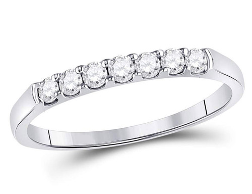 1/4 Carat (ctw G-H, I1-I2) Diamond Wedding Band Ring in 14K White Gold - 08GDG10622425W-8
