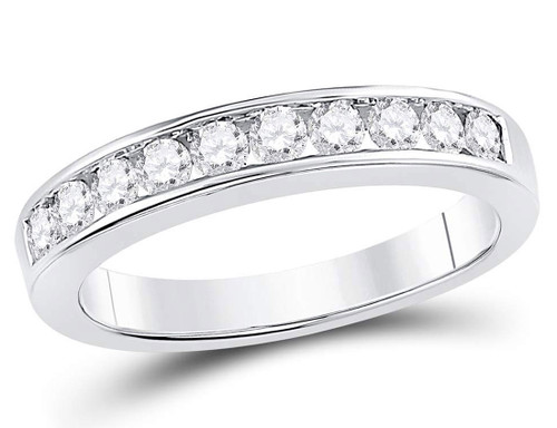 Diamond Wedding Band and Anniversary Ring 1/2 Carat (ctw H-I  I1-I2) in 14K White Gold - 08GDG30463100W-8