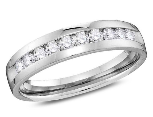 Channel Set Diamond Wedding Band Ring 1/2 Carat (ctw H-I, I1-I2) in 14K White Gold - 08GDG11009550W-8