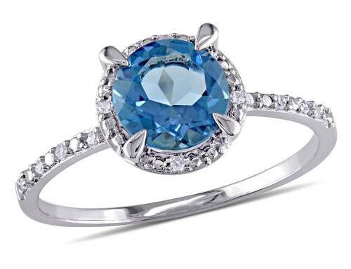 1.60 Carat (ctw) London Blue Topaz Solitaire Ring in 10K White Gold - 08DLG1003800BTW-8.5