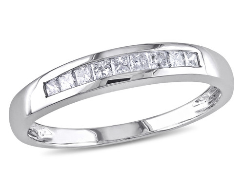 Princess Cut Diamond Anniversary Wedding Band Ring 1/4 Carat (ctw G-H-I, I2-I3) in 10k White Gold - 08DLG1004735W-9