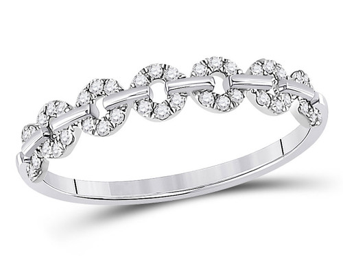 1/6 Carat (ctw G-H, I2-I3) Circular Diamond Wedding Band Ring in 14K White Gold - 08GDG153967W-8