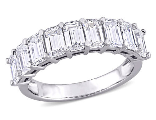2.70 Carat (ctw) Emerald-Cut Moissanite Anniversary Wedding Band Ring 10K White Gold - 08DLG1004834MOIW-4.5
