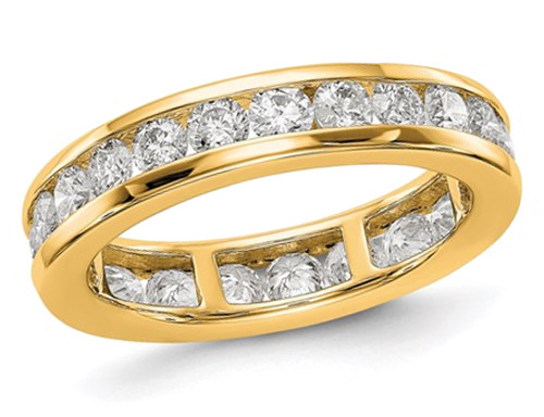 2.00 Carat (ctw H-I, I1-I2) Diamond Eternity Wedding Band Ring in 14K Yellow Gold - 08QGG0090200-8