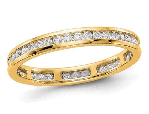 1/2 Carat (ctw H-I, I1-I2) Diamond Eternity Wedding Band Ring in 14K Yellow Gold - 08QGG009050-6