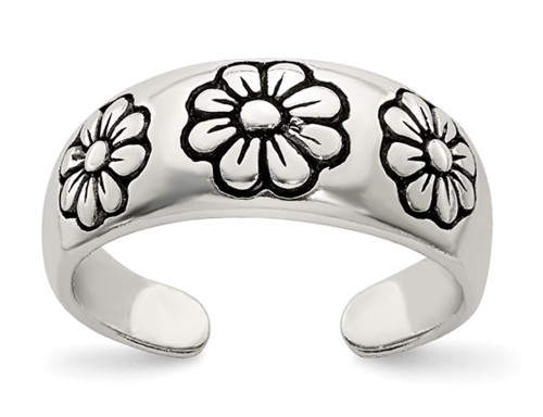 Sterling Silver Antiqued Toe Ring - 69QGG1919W
