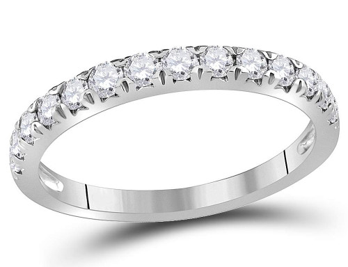 Ladies 10K White Gold 1/2 Carat (ctw J-K, I2-I3) Diamond Wedding Anniversary Band - 08GDG113217W-8.5