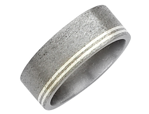 Mens 8mm Titanium Wedding Band with Sterling Silver Inlay - 28QGG0088GF-12