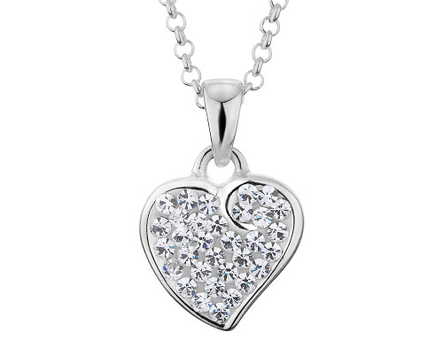Synthetic Crystal Heart Pendant Necklace in Sterling Silver with Chain - 62QGG1394