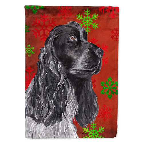 Caroline's Treasures SC9582-FLAG-PARENT Cocker Spaniel Red Snowflake Christmas Flag, , multicolor - SC9582GF