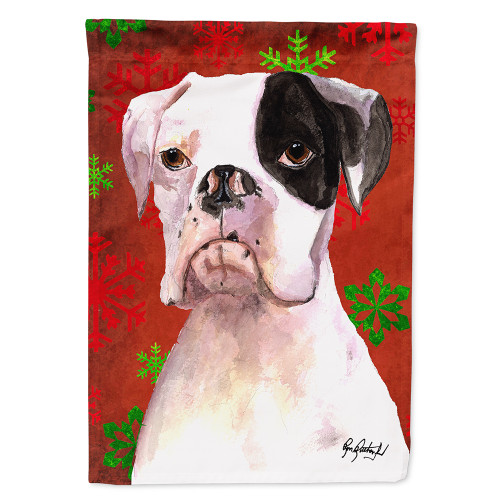 Caroline's Treasures RDR3004-FLAG-PARENT Cooper Red Snowflakes Boxer Flag RDR3004GF, , multicolor - RDR3004GF