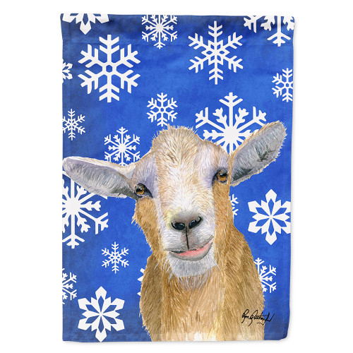 Caroline's Treasures RDR3023-FLAG-PARENT Winter Snowflakes Goat Winter Flag RDR3023GF, , multicolor - RDR3023GF