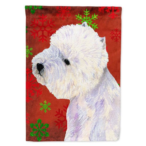 Caroline's Treasures LH9315-FLAG-PARENT Westie Red and Green Snowflakes Holiday Christmas Flag, , multicolor - LH9315CHF