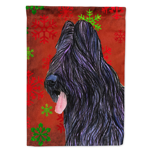 Caroline's Treasures SS4696-FLAG-PARENT Briard Red and Green Snowflakes Holiday Christmas Flag, , multicolor - SS4696GF