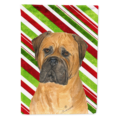 Caroline's Treasures SS4586-FLAG-PARENT Bullmastiff Candy Cane Holiday Christmas Flag, , multicolor - SS4586GF