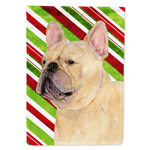 Caroline's Treasures SS4554-FLAG-PARENT French Bulldog Candy Cane Holiday Christmas Flag, , multicolor - SS4554GF