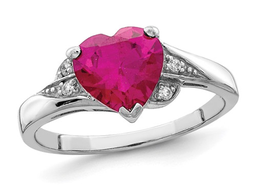 Lab-Created Ruby Heart Promise Ring in Sterling Silver - 68QGG6327CRU-8