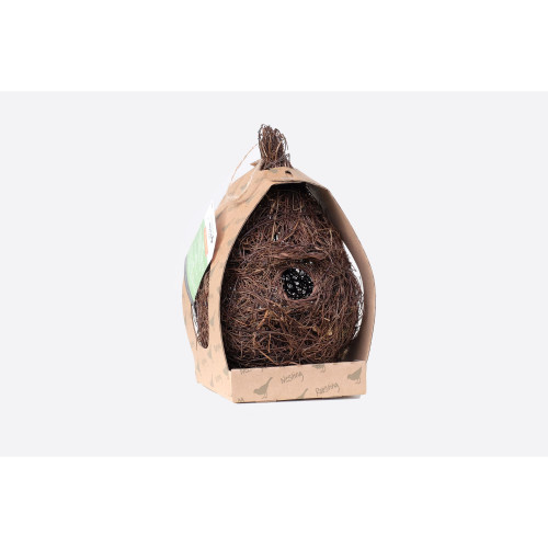 9.25" Brown Backyard Small Bird House and Nester