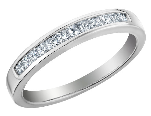 1/5 Carat (ctw) Princess-Cut Diamond Wedding Band Ring in 14K White Gold - 08SKG494020W-9