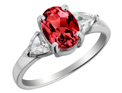 Sterling Silver Lab-Created Ruby & White Topaz Ring - 68CDG1001CRU-8