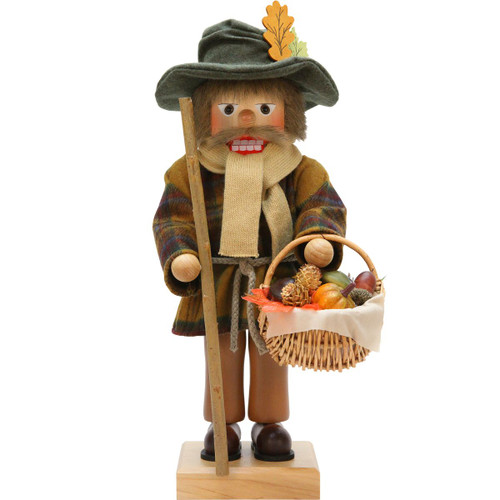 17.75" Yellow, Brown, and Red Harvest Christmas Nutcracker