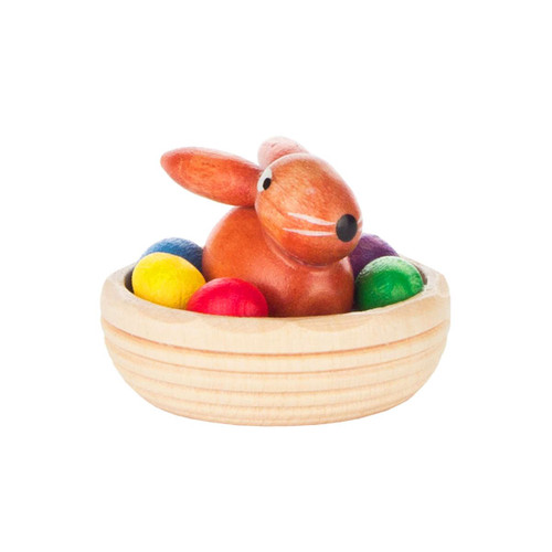 4.5" Vibrant Dregeno Rabbit in Nest Easter Figure