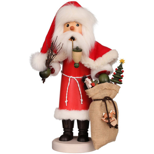 20" Red and White "Santa Claus Holding A Sack Full Of Presents" Incense Burner