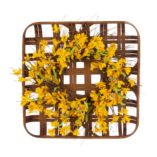 Jasmine Floral Artificial Christmas Wreath with Basket - 24-Inch, Unlit