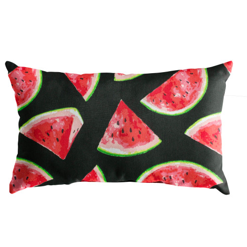 20" Summer Apple Green with Watermelon Rectangular Lumbar Pillow