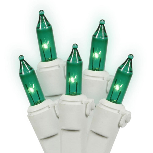 35-Count Green Mini Christmas Lights - 11.25' White Wire