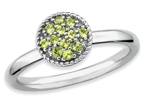 Ladies Natural Peridot Ring 1/5 Carat (ctw) in Sterling Silver - 68QGG0322PD-9