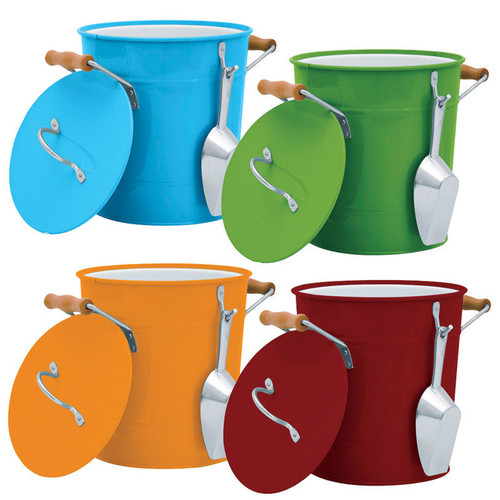Behrens 1 gal. Multicolored Galvanized Steel Ice Bucket with Scoop - Case Of: 4;