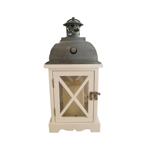 Infinity LED Iron/Wood Lantern White - Case Of: 2;
