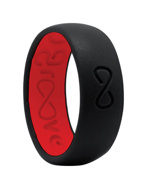 Groove Life Unisex Round Midnight Black/Raspberry Red Wedding Band Silicone Water Resistant - Case Of: 1; - 6574784