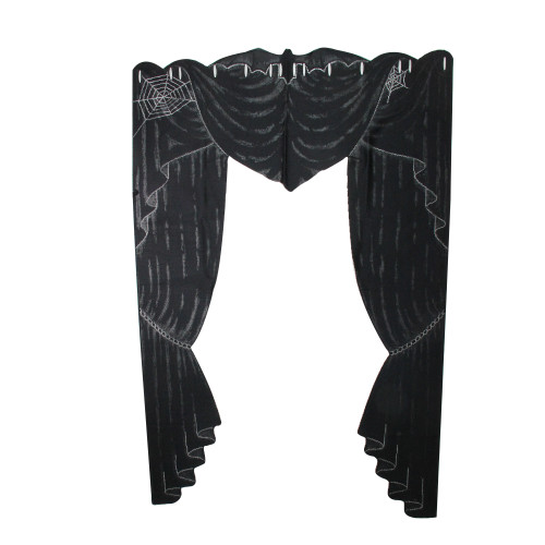 53" Black Phantom Drape Halloween Window Swag Valance