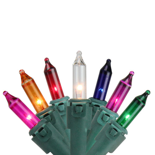 150-Count Multi-Color Mini Christmas Lights - Green Wire