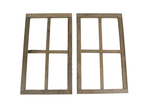 Set of 2 Distressed Wood Framed 4 Panel Wall Hangings Farmhouse Decor