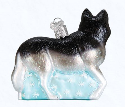Old World Christmas Siberian Husky Dog Glass Ornament 12489 FREE BOX Pet New