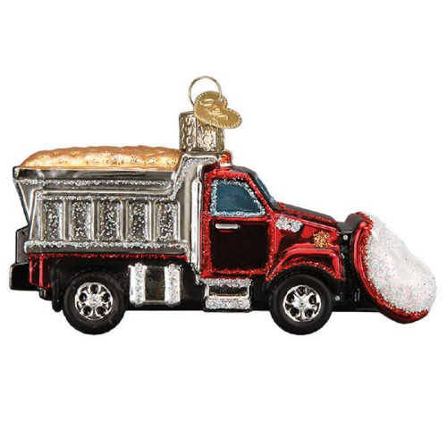 Old World Christmas Snow Plow Glass Ornament FREE BOX 46096 New
