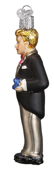 Old World Christmas Blonde Wedding Groom Glass Tree Ornament 24175 FREE BOX New