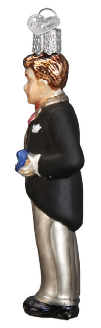 Old World Christmas Brunette Wedding Groom Glass Ornament 24174 FREE BOX New