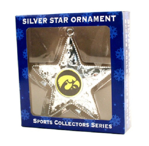 Iowa Hawkeyes NCAA Sports Collectors Series Silver Star Ornament