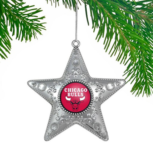 Chicago Bulls NBA Sports Collectors Series Silver Star Ornament